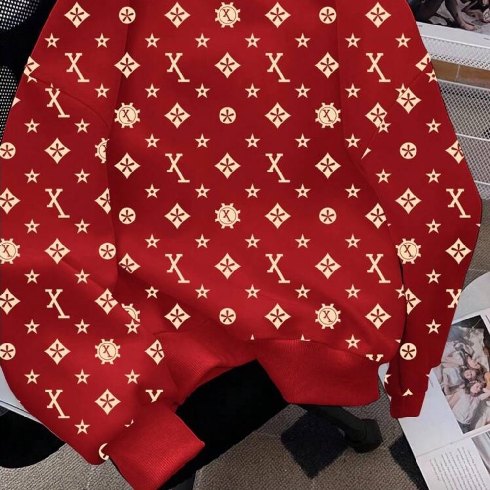 Brown Designer Patterned Sweatshirt - image 3